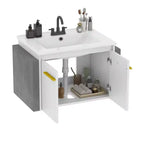 Meuble-lavabo de 24 po pour petite salle de bain, avec meuble vasque en céramique, lavabo inclus, fixation murale, meuble de rangement moderne pour salle de bain