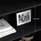 Étagère à 5 niveaux en rotin avec meuble de rangement et porte, bibliothèque industrielle haute avec étagères ouvertes pour salon chambre