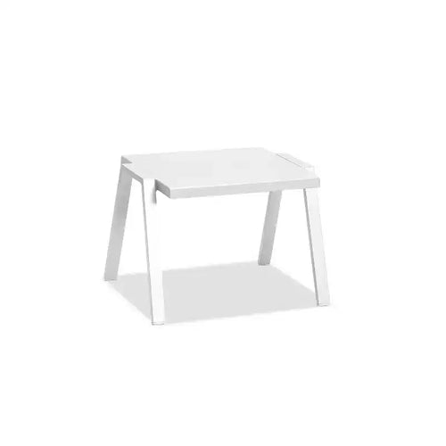 Table d'appoint ronde en aluminium blanc de 45,7 cm de hauteur, plateau 1 pièce