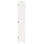 Séparateur de Pièce 6 Panneaux Blanc Bois Massif Paulownia