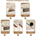 Bacs de rangement pliables à roulettes, Bacs de rangement empilables avec portes translucides pour l'organisation de la maison, du placard et de la cuisine