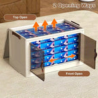 Bacs de rangement pliables à roulettes, Bacs de rangement empilables avec portes translucides pour l'organisation de la maison, du placard et de la cuisine