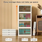 Bacs de rangement pliables à roulettes, Bacs de rangement empilables avec portes translucides pour l'organisation de la maison, du placard et de la cuisine