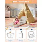 Fauteuil canapé pour enfants, canapé-lit convertible 2 en 1 pour tout-petits, canapé-lit pliant confortable en tissu polaire Teddy pour salle de jeux, chambre, crèche