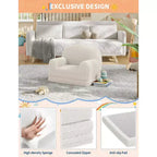 Fauteuil canapé pour enfants, canapé-lit convertible 2 en 1 pour tout-petits, canapé-lit pliant confortable en tissu polaire Teddy pour salle de jeux, chambre, crèche