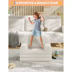 Fauteuil canapé pour enfants, canapé-lit convertible 2 en 1 pour tout-petits, canapé-lit pliant confortable en tissu polaire Teddy pour salle de jeux, chambre, crèche