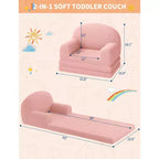 Fauteuil canapé pour enfants, canapé-lit convertible 2 en 1 pour tout-petits, canapé-lit pliant confortable en tissu polaire Teddy pour salle de jeux, chambre, crèche