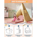 Fauteuil canapé pour enfants, canapé-lit convertible 2 en 1 pour tout-petits, canapé-lit pliant confortable en tissu polaire Teddy pour salle de jeux, chambre, crèche