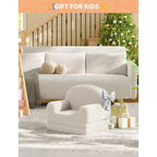 Fauteuil canapé pour enfants, canapé-lit convertible 2 en 1 pour tout-petits, canapé-lit pliant confortable en tissu polaire Teddy pour salle de jeux, chambre, crèche