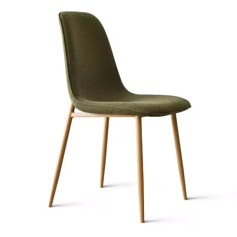 Lot de 6 chaises de salle à manger modernes rembourrées, chaises de cuisine en tissu avec pieds en métal imitation bois pour salle à manger ou coin petit-déjeuner