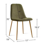 Lot de 6 chaises de salle à manger modernes rembourrées, chaises de cuisine en tissu avec pieds en métal imitation bois pour salle à manger ou coin petit-déjeuner