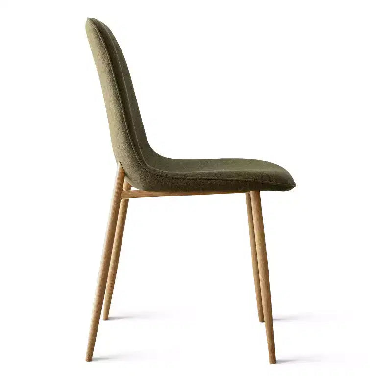 Lot de 6 chaises de salle à manger modernes rembourrées, chaises de cuisine en tissu avec pieds en métal imitation bois pour salle à manger ou coin petit-déjeuner