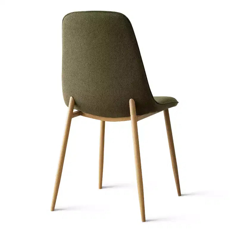 Lot de 6 chaises de salle à manger modernes rembourrées, chaises de cuisine en tissu avec pieds en métal imitation bois pour salle à manger ou coin petit-déjeuner