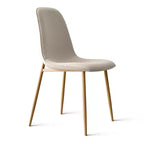 Lot de 6 chaises de salle à manger modernes rembourrées, chaises de cuisine en tissu avec pieds en métal imitation bois pour salle à manger ou coin petit-déjeuner