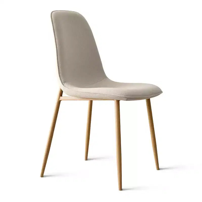 Lot de 6 chaises de salle à manger modernes rembourrées, chaises de cuisine en tissu avec pieds en métal imitation bois pour salle à manger ou coin petit-déjeuner