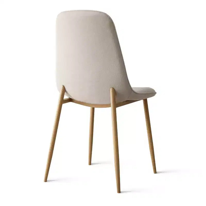 Lot de 6 chaises de salle à manger modernes rembourrées, chaises de cuisine en tissu avec pieds en métal imitation bois pour salle à manger ou coin petit-déjeuner