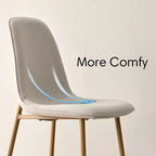 Lot de 6 chaises de salle à manger modernes rembourrées, chaises de cuisine en tissu avec pieds en métal imitation bois pour salle à manger ou coin petit-déjeuner