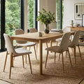 Modern Upholstered Dining Chairs Set of 6, Fabric Kitchen Chairs with Wood-Grain Metal Legs for Dining Room or Breakfast Nook - Panipeachy