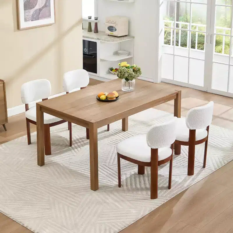 Lot de 2 chaises de salle à manger modernes en bois avec sièges rembourrés doux, chaises d'appoint élégantes sans accoudoirs pour la cuisine ou la salle à manger