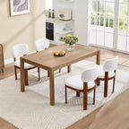 Lot de 2 chaises de salle à manger modernes en bois avec sièges rembourrés doux, chaises d'appoint élégantes sans accoudoirs pour la cuisine ou la salle à manger