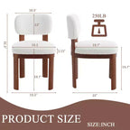 Lot de 2 chaises de salle à manger modernes en bois avec sièges rembourrés doux, chaises d'appoint élégantes sans accoudoirs pour la cuisine ou la salle à manger