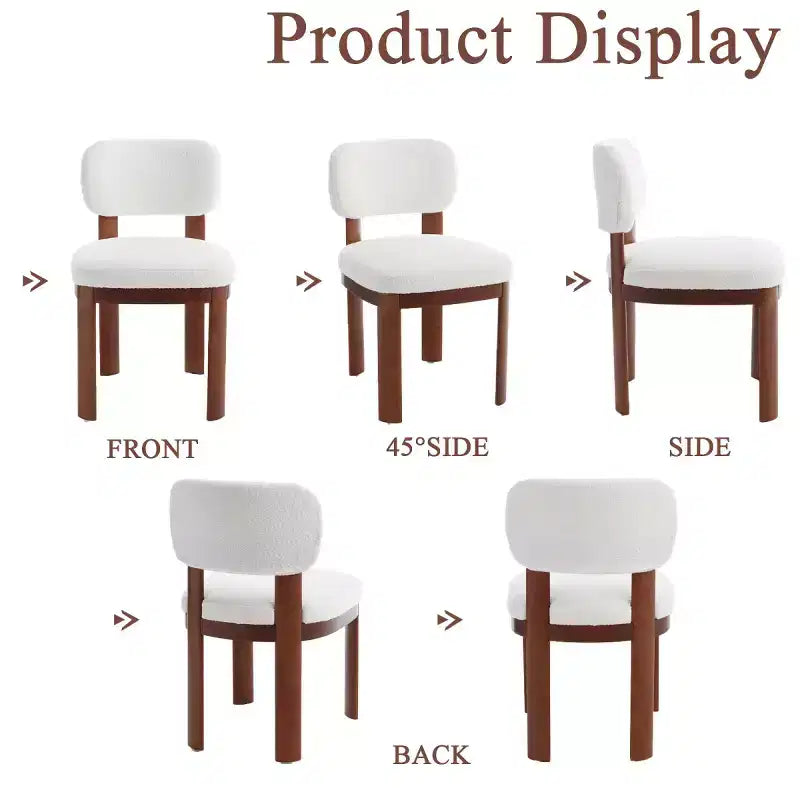 Lot de 2 chaises de salle à manger modernes en bois avec sièges rembourrés doux, chaises d'appoint élégantes sans accoudoirs pour la cuisine ou la salle à manger
