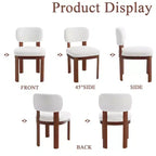 Lot de 2 chaises de salle à manger modernes en bois avec sièges rembourrés doux, chaises d'appoint élégantes sans accoudoirs pour la cuisine ou la salle à manger