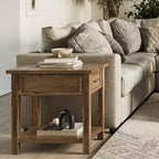 Table de Chevet Rustique Transitoire en Bois Claremont avec Rangement et Chargeur USB