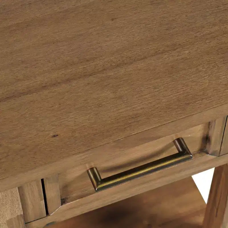 Table de Chevet Rustique Transitoire en Bois Claremont avec Rangement et Chargeur USB