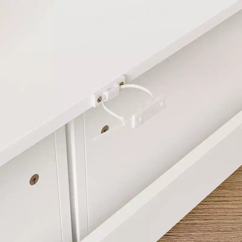 Étagère de rangement blanche pour enfants, meuble de rangement pour jouets, porte coulissante + bacs roulants + étagères multi-niveaux