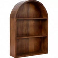 Modern Arched Wall Shelf 18x 26 Walnut Brown Transitional Arch Over - Toilet Entryway Storage Shelves
