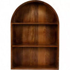 Étagère murale arquée moderne 18x 26 Noyer Marron Arches de transition au-dessus des toilettes Étagères de rangement d'entrée