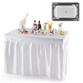 Costway 4FT Folding Ice Bin Table Outdoor Ice Cooler Table w/ Matching Skirt Party BBQ