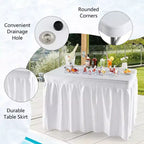 Table pliante glacière de 1,2 m avec jupe assortie pour fêtes et barbecues