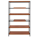 Bibliothèque Bryn de 178 cm de haut, moderne, à 6 niveaux, couleur chêne miel