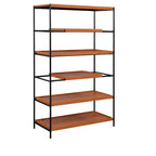 Bibliothèque Bryn de 178 cm de haut, moderne, à 6 niveaux, couleur chêne miel