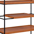 Bibliothèque Bryn de 178 cm de haut, moderne, à 6 niveaux, couleur chêne miel