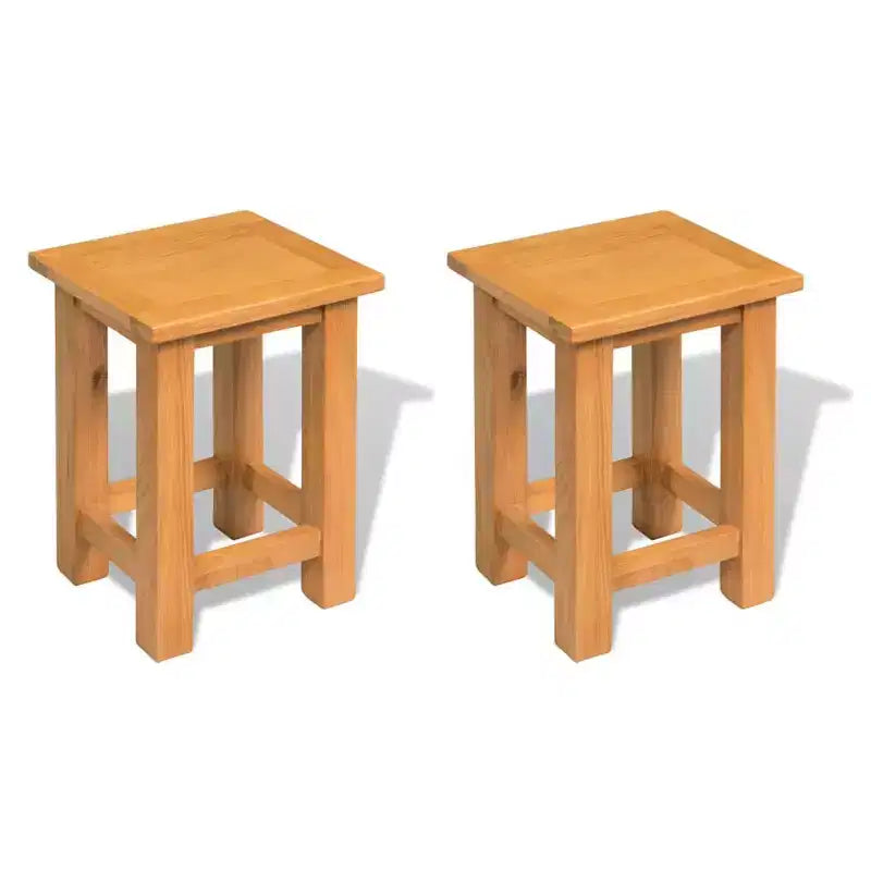 vidaXL End Tables 2 pcs 10.6x9.5x14.6 Solid Oak Wood