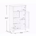 Meuble de rangement pour salle de bain, Organisateur de rangement autonome avec 3 tiroirs, Armoire de sol en bois pour salon, salle de bain, cuisine, entrée