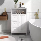 Meuble de rangement pour salle de bain, Organisateur de rangement autonome avec 3 tiroirs, Armoire de sol en bois pour salon, salle de bain, cuisine, entrée