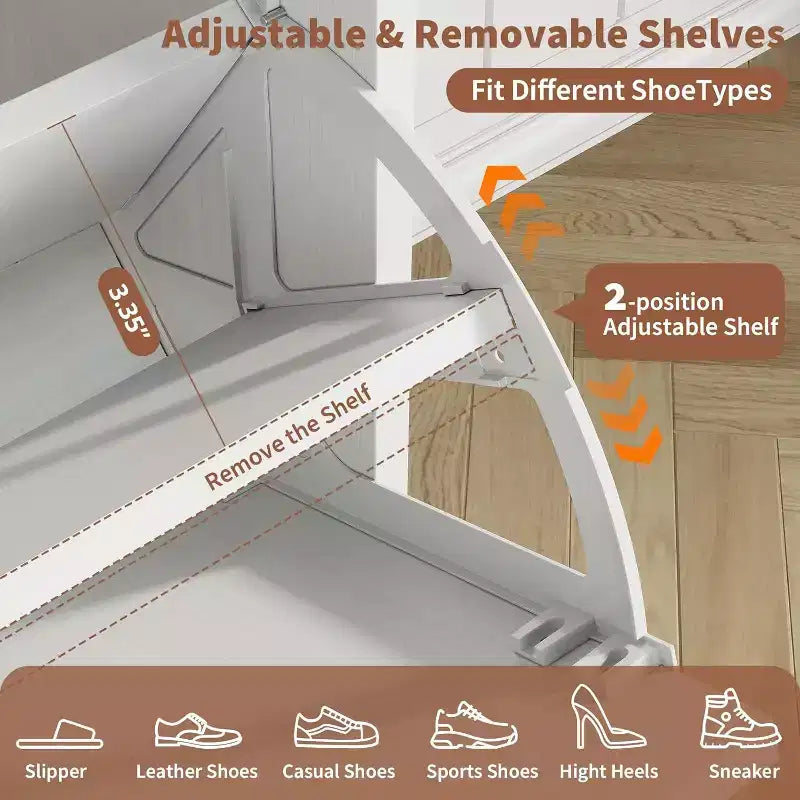 Meuble de rangement pour chaussures d'entrée en rotin à 4 tiroirs, organiseur autonome, blanc