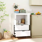 Buffet 2 portes avec tiroirs et meuble de rangement, pieds en métal, pour salon