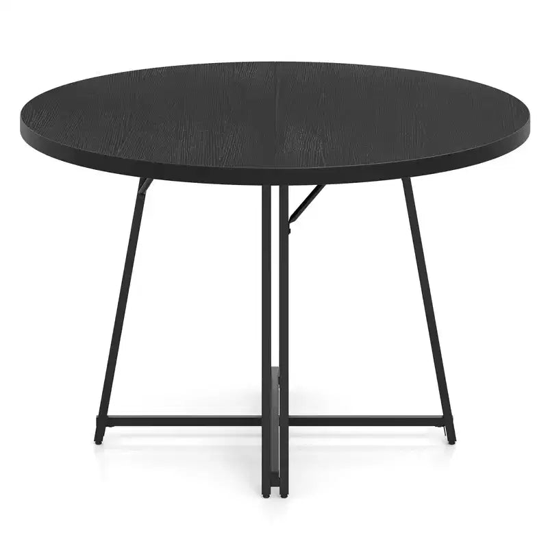 Table de salle à manger de 47 pouces avec 8 pieds de support en métal et base croisée pour salle à manger