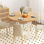 Table de salle à manger de 47 pouces avec 8 pieds de support en métal et base croisée pour salle à manger