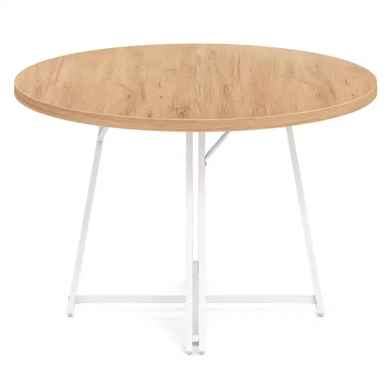 Table de salle à manger de 47 pouces avec 8 pieds de support en métal et base croisée pour salle à manger
