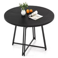 Costway 47 Inch Dining Table w/8 Metal Supporting Legs & Cross Base for Dining Room