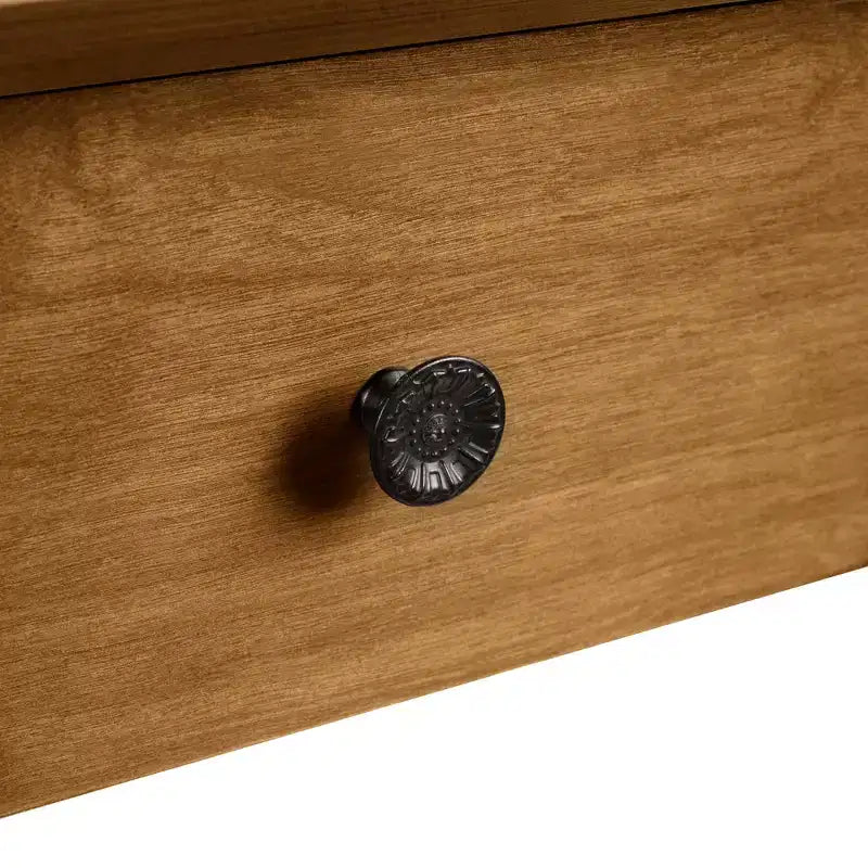 Console incurvée rétro de 109 cm avec 3 tiroirs et étagère de rangement pour salon et couloir, marron