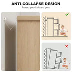 Commode à 6 tiroirs pour chambre à coucher, commode moderne à 6 tiroirs avec poignées encastrées, organisateur en bois