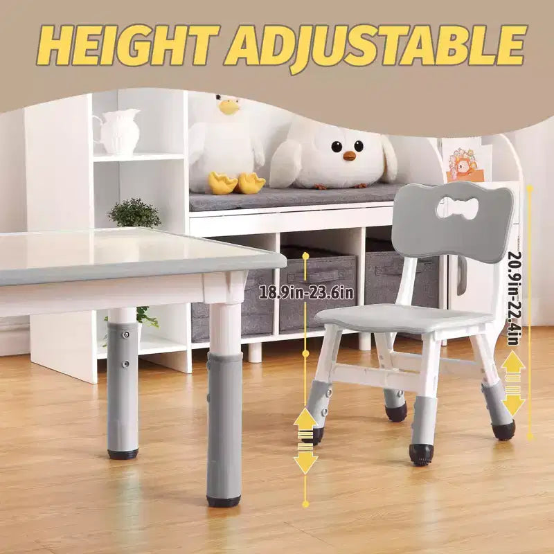 Ensemble table et 6 chaises pour enfants, réglable en hauteur, bureau multifonctionnel, chaises ergonomiques, pour salles de classe, garderies