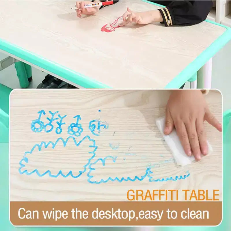 Ensemble table et 6 chaises pour enfants, réglable en hauteur, bureau multifonctionnel, chaises ergonomiques, pour salles de classe, garderies